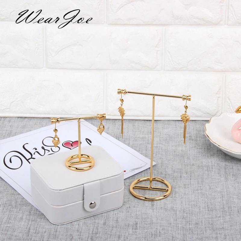 Metal T-Bar Earrings Bracelet Jewelry Display Rack Stand Eardrop Organizer Holder Case Bouches Necklace Hanger for Store Selling