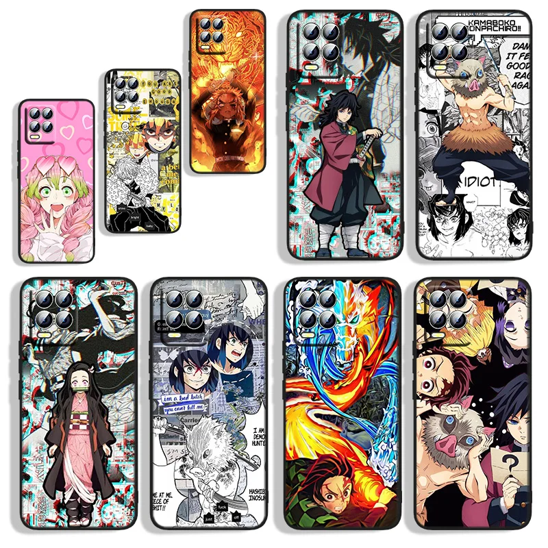 

Manga Kimetsu no Yaiba For OPPO Realme GT Master Neo Q3S Q2 X50 X7 X3 X2 C21Y C17 C11 C3 Pro Carnival Black Phone Case