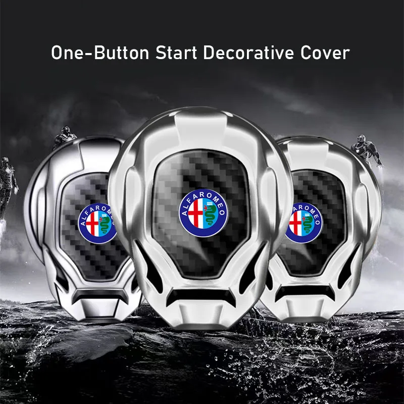 

Car One-button Start Button Ignition Switch Protective Cover for Alfa Romeo Giulia Stelvio Brera 147 156 159 166 GT F1 Giulietta