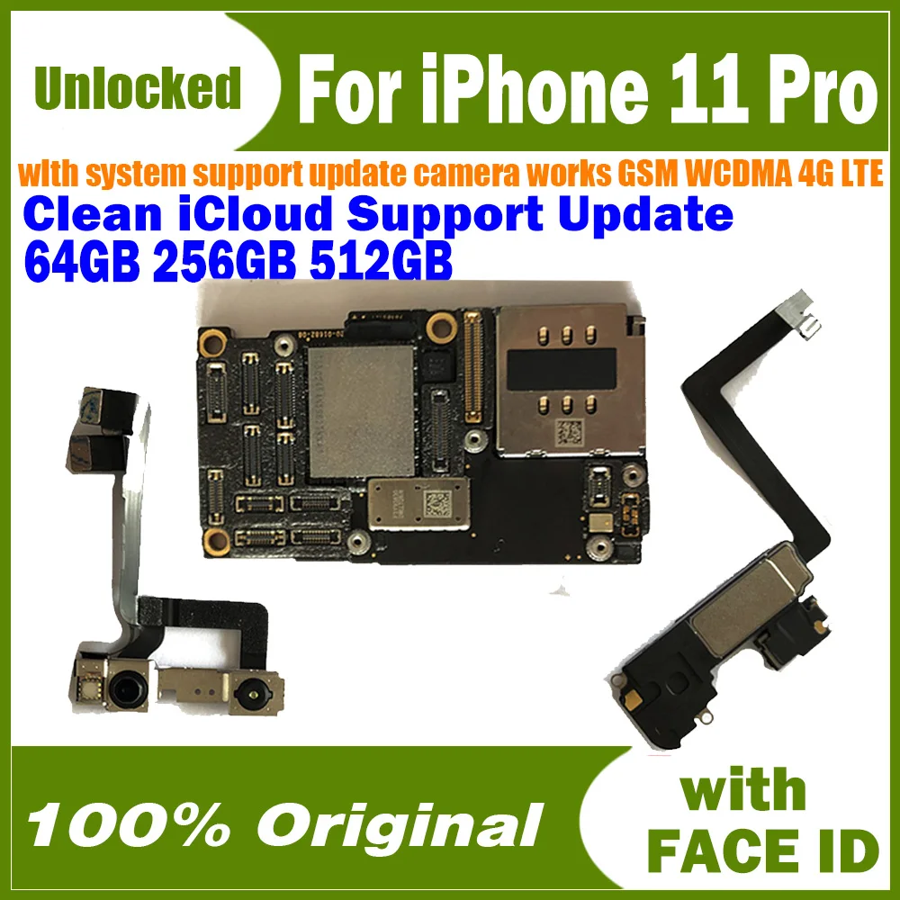 Оригинальная материнская плата для iPhone 11 Pro 512 ГБ 256 64 с функцией распознавания