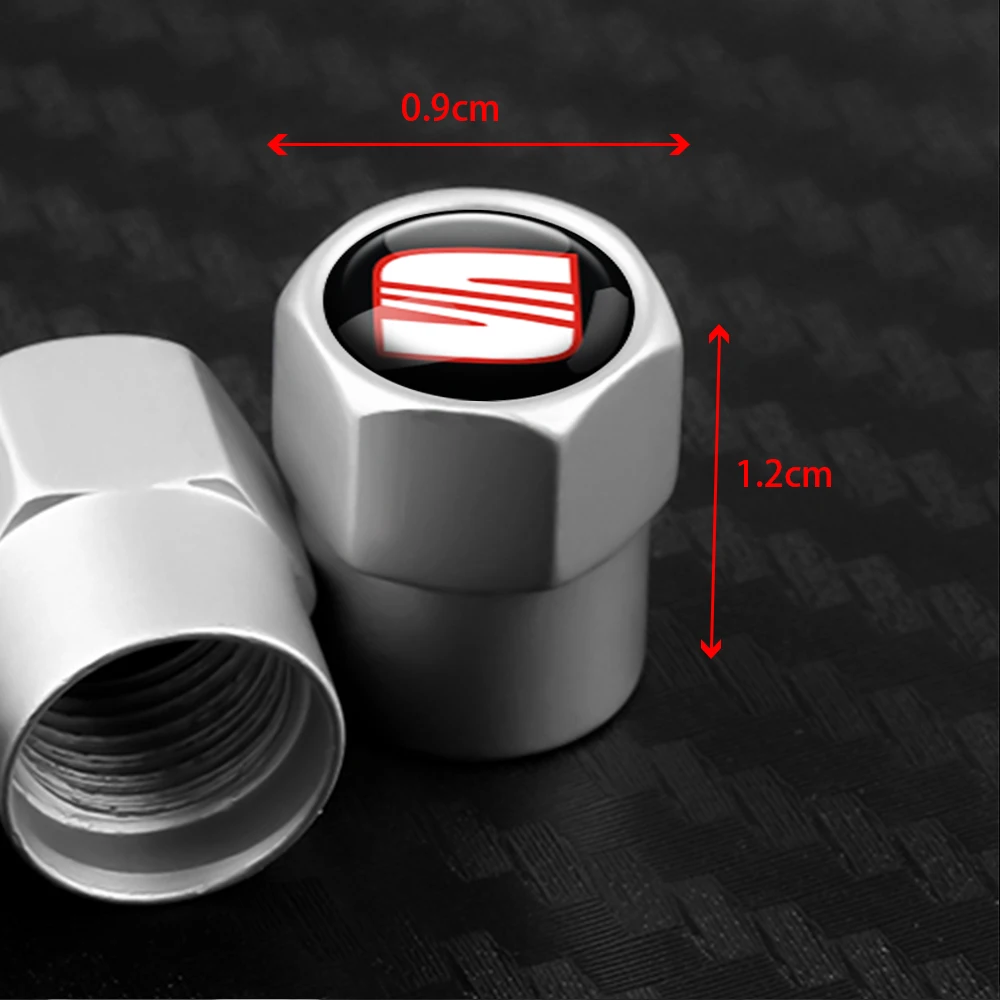 4Pcs Car Wheel Tire Valve Caps Tyre Stem Cover for Seat FR Cordoba Ateca Ibiza Leon Exeo Altea Cupra Arona Bolt-In Accessories