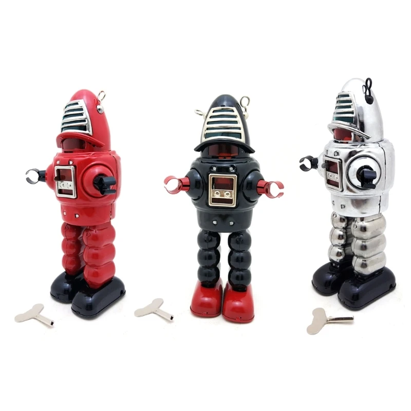 

Spring Robot Clockwork Toy Desk Decors Wind Up Toy Tinplate Robot Interactive Table Toy Adult Bedroom Furnishing Model