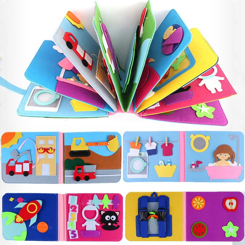 Книга Монтессори занятая для детей обучающая Бесшумная книга базовых жизненных