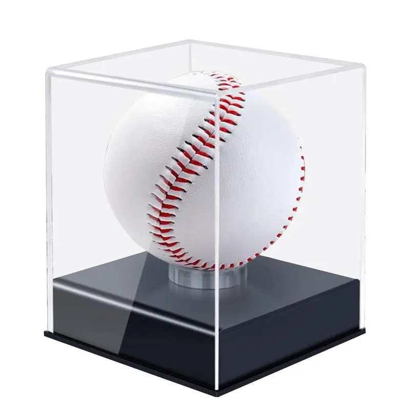 

Baseball Cases For Balls Acrylic Waterproof Cube Baseball Boxes Space Saving Dustproof Baseball Boxes For Sports Fans Volleyball