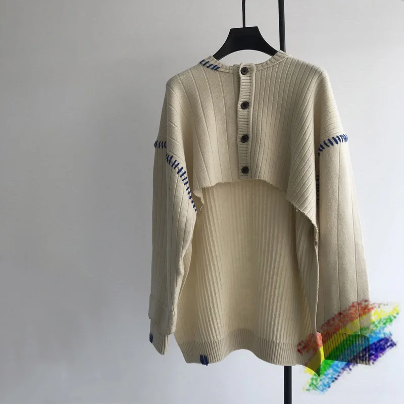 

Adererror Sweater Women Ader Error Lrregular Half Length Sweaters High Quality Knitting Cotton Blue Thread Inside Tag