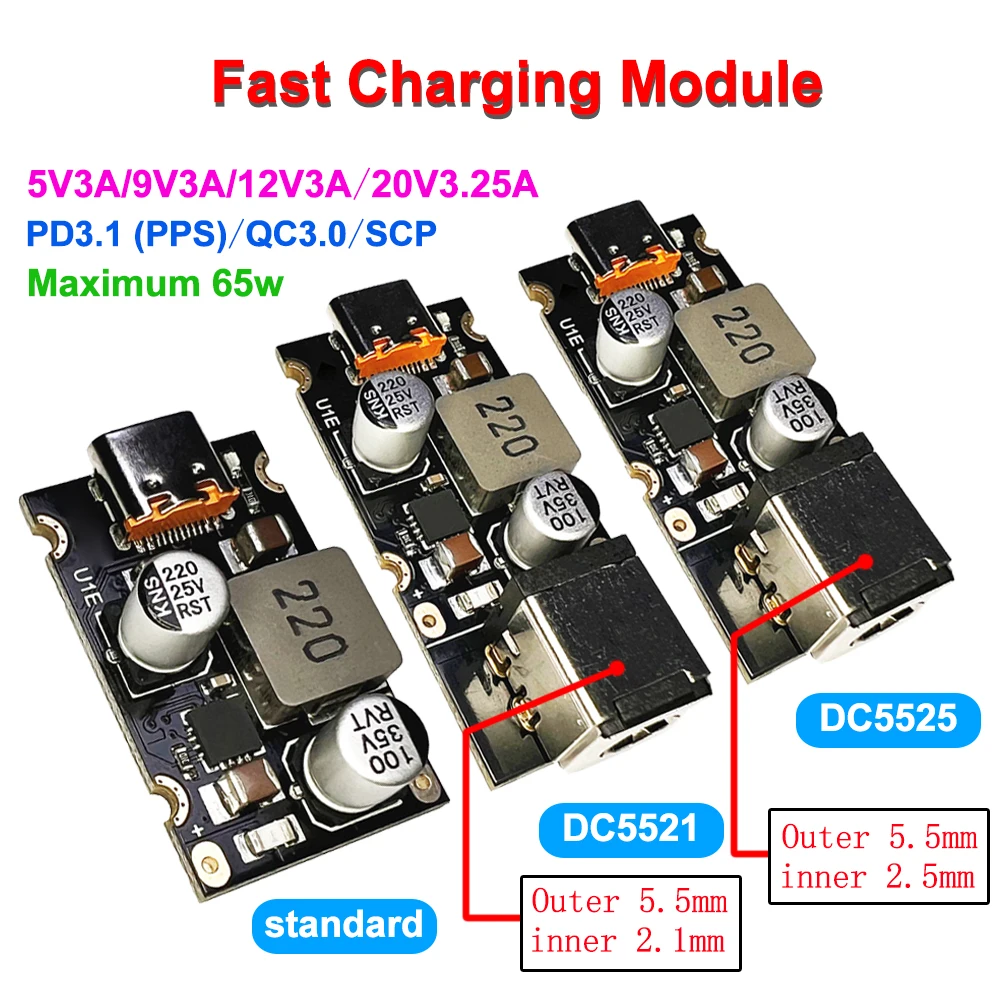 

Type-C InterfacePD65W Fast Charging Module PD3.1 PPS Fast Charging QC3.0 SCP charge protection Module