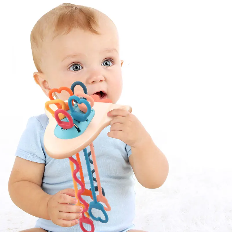 

Montessori Baby Silicone Teethers Toys for Newborns Babies 0 12 Months Toddler Rattles Mobile for Children Educational Baby Game