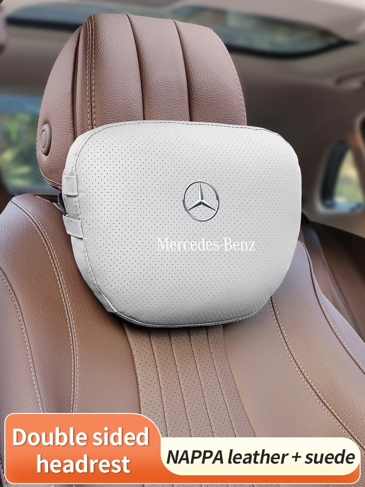 Фото Автомобильный замшевый кожаный подголовник Mercedes Benz A C E S R V Class Sprinter Vito CLA CLS SLK GLA GLC GLS GLK ML Подушка для поясничной спинки сиденья №2
