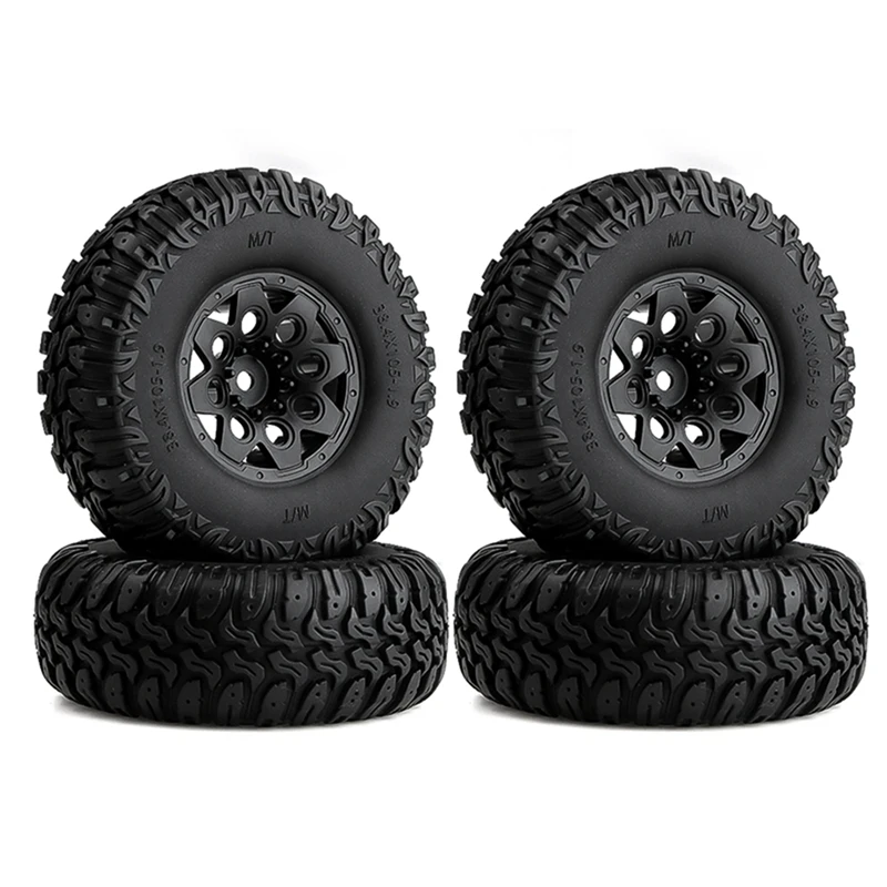 

4PCS 105Mm 1.9 Beadlock Wheel Rim Tire Set For 1/10 RC Crawler Car Traxxas TRX-4 RC4WD D90 Axial SCX10 II III Redcat MST