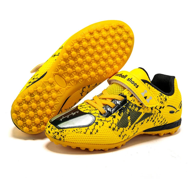 

Children's Football Shoes Boys Girls Sports Shoes New Leather High Top Football Shoes Training Outdoor Shoes Grass Running Shoes