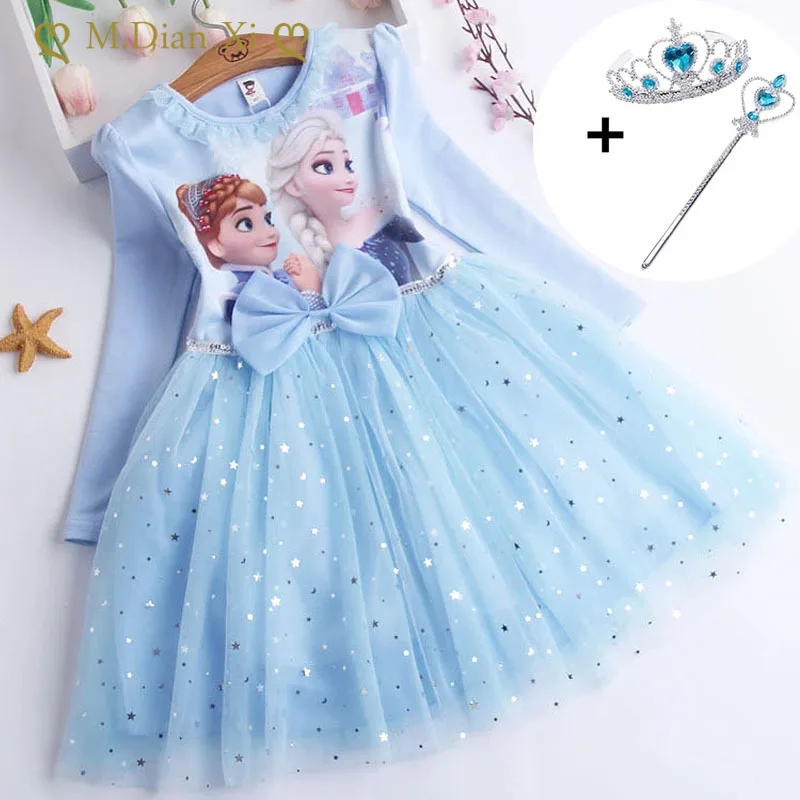 Vestidos de otoño para niñas, Vestidos de Elsa de Frozen, fiesta de...
