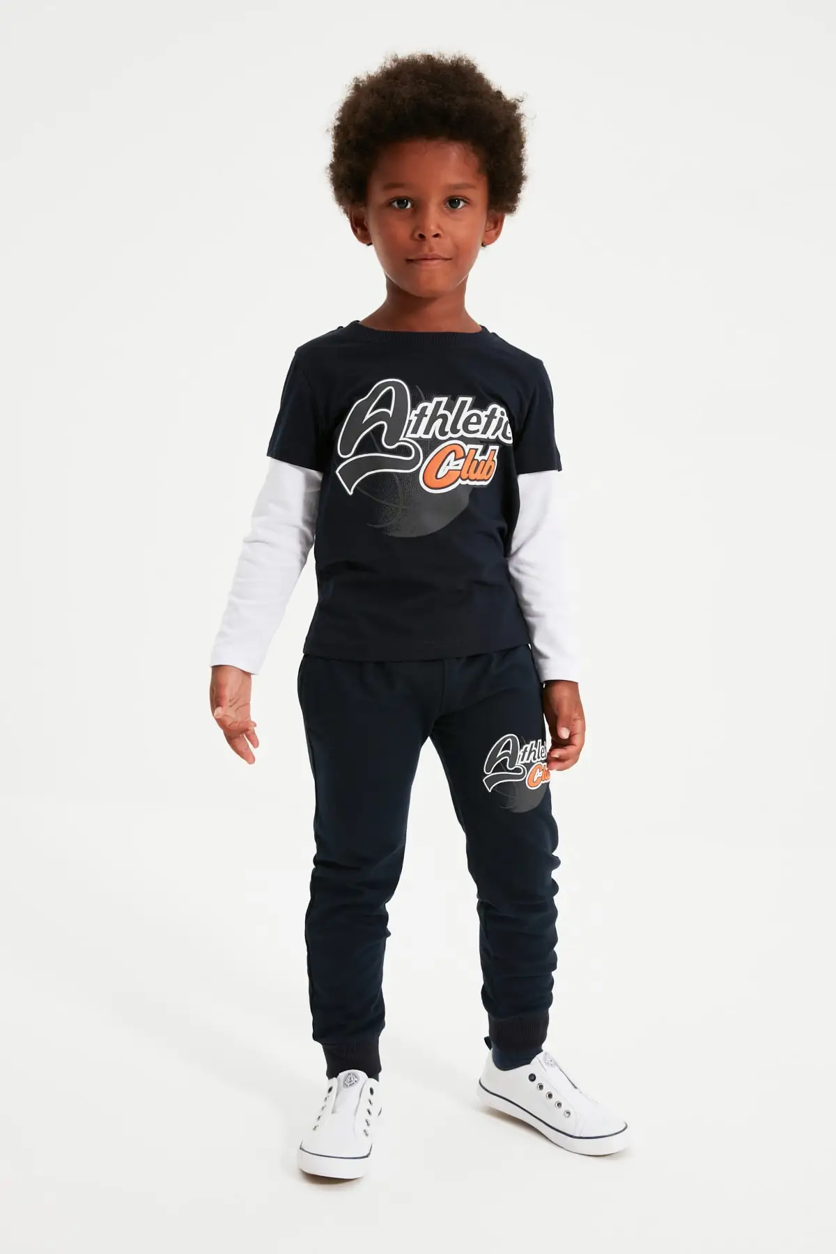 Trendyol Printed Basic Male Child Knitted Slim Tracksuit Set TKDAW22EM0082 | Спорт и развлечения