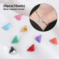 20pcs10sets diy crafts jewelry findings beads end caps couple bracelet connected clasps love heart magnetic buckle