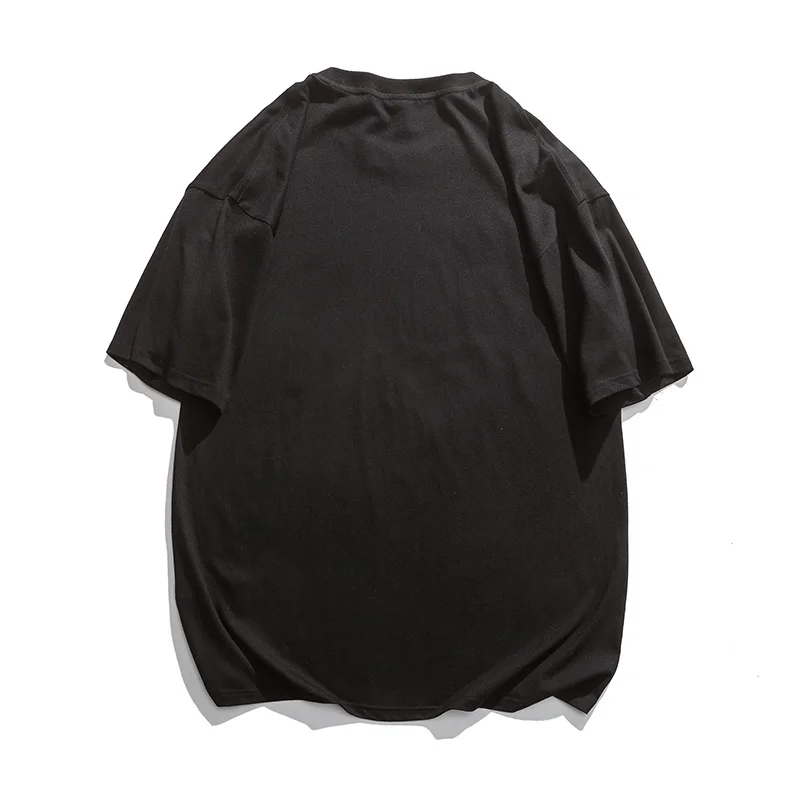 

Футболка мужская оверсайз 2023, повседневная тенниска из 100% хлопка, Черная майка в стиле Харадзюку, на лето