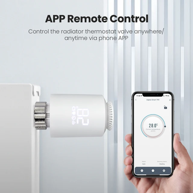 AVATTO Tuya ZigBee Radiator Actuator Thermostat,Smart TRV Thermostatic Valve Temperature Controller Support Alexa Google Home 2