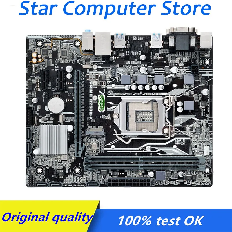 B250 For ASUS PRIME B250M-K B250M LGA 1151 Motherboard DDR4 Computer USB3.0 SATA3 Desktop Mainboard Used