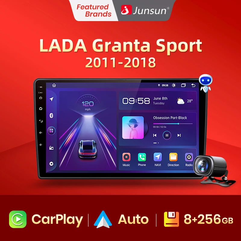Автомагнитола Junsun V1 Pro для LADA Granta стерео-система на Android без DVD с GPS видеоплеером Sport
