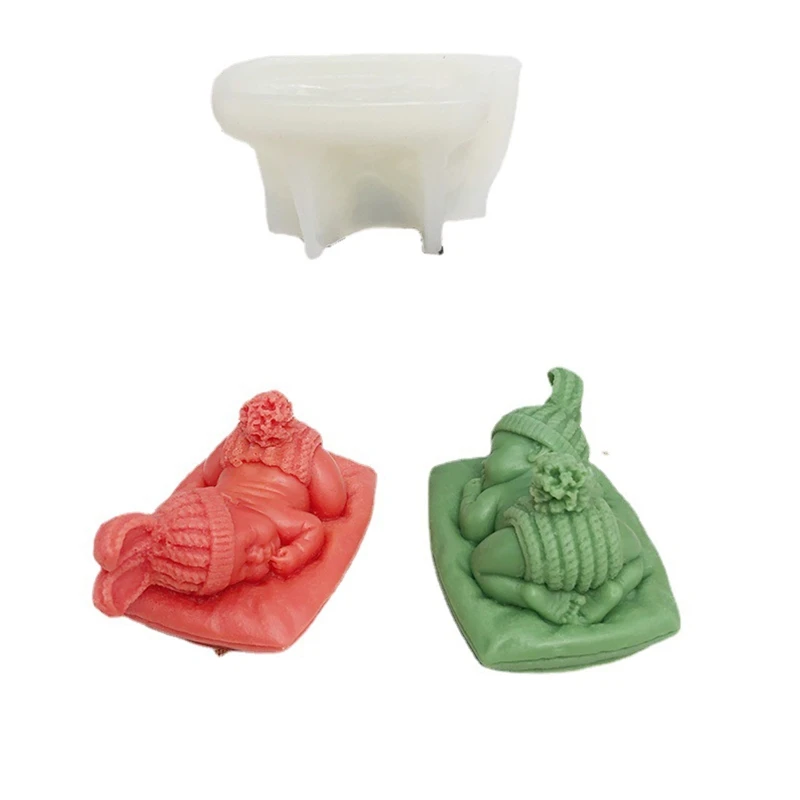 

3D Sleeping Baby Shower Silicone Mold Handmade Soap Molds Fondant Cake Topper Decorating Candy Chocolate Mould