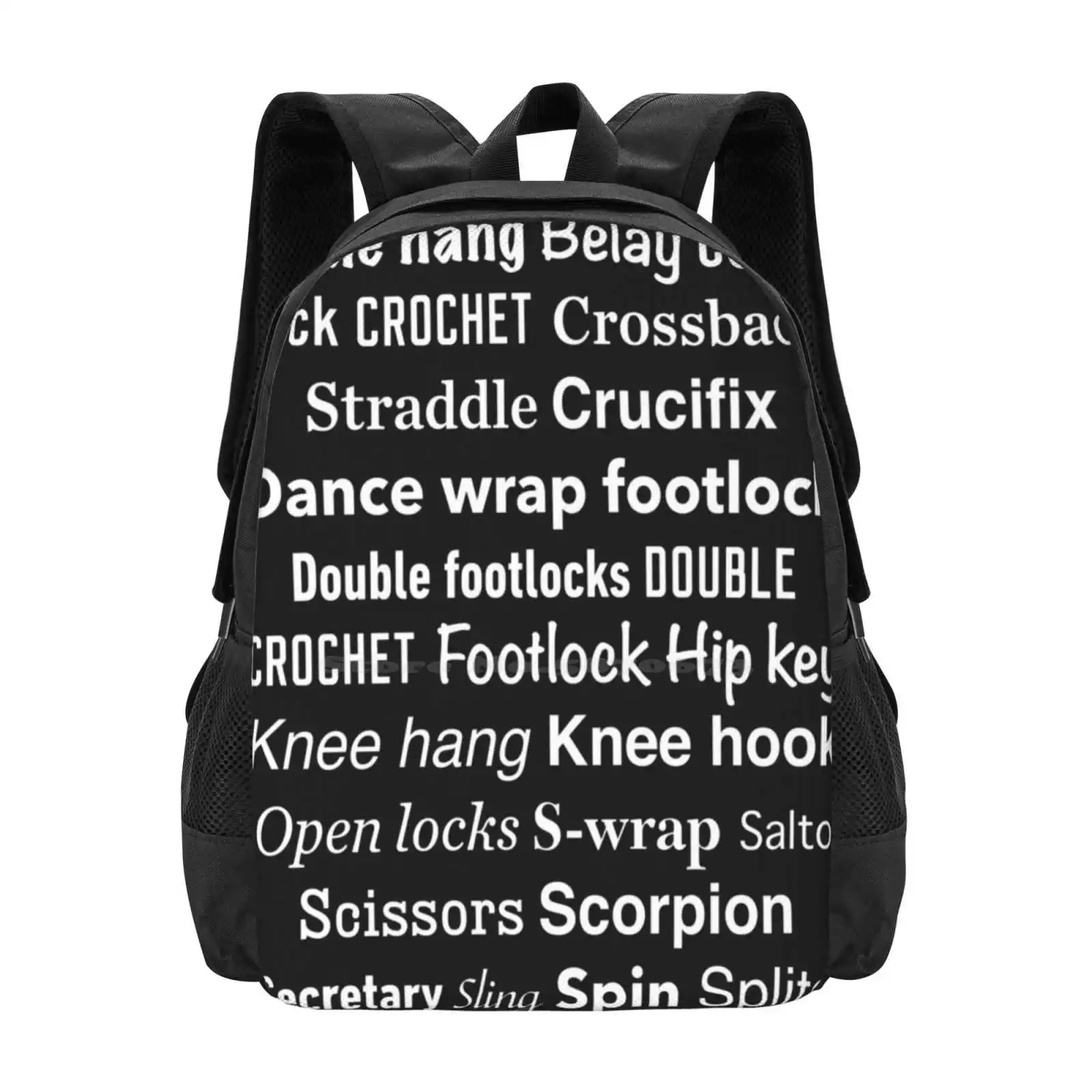 

Aerial Silks-Silk Speak-White Design Large Capacity School Backpack Laptop Bags Aerial Arts Aerial Silks Aerialist Circus Lyra