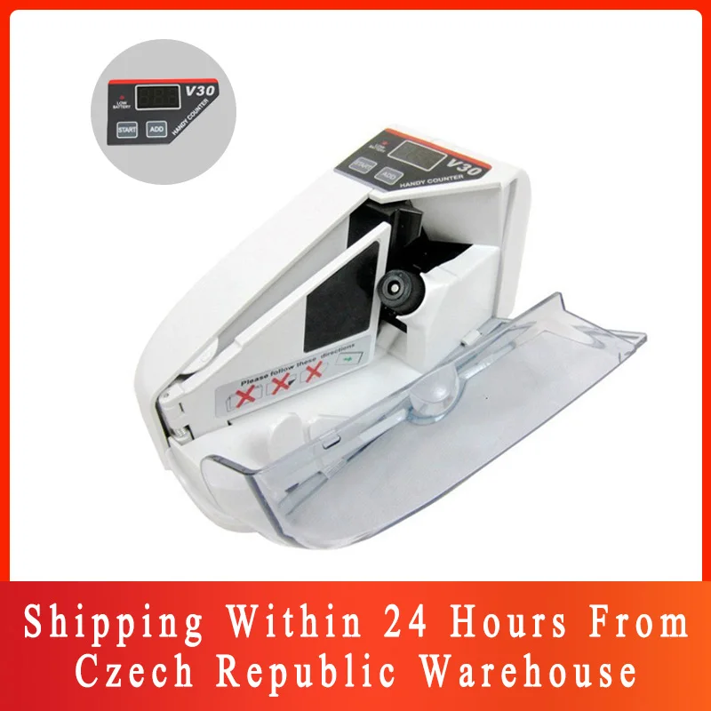 Buy V30 LED ekran Mini taşınabilir fatura sayacı kullanın pil Plug kullanışlı para makinesi nakit ve banknot para sayma dinero