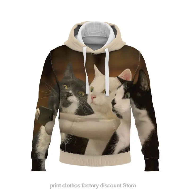 

Толстовка с капюшоном Kawaii 3D принт Кот оверсайз Мужская Женская Толстовка пуловер для мужчин женщин детей повседневный Детский мальчик дево...