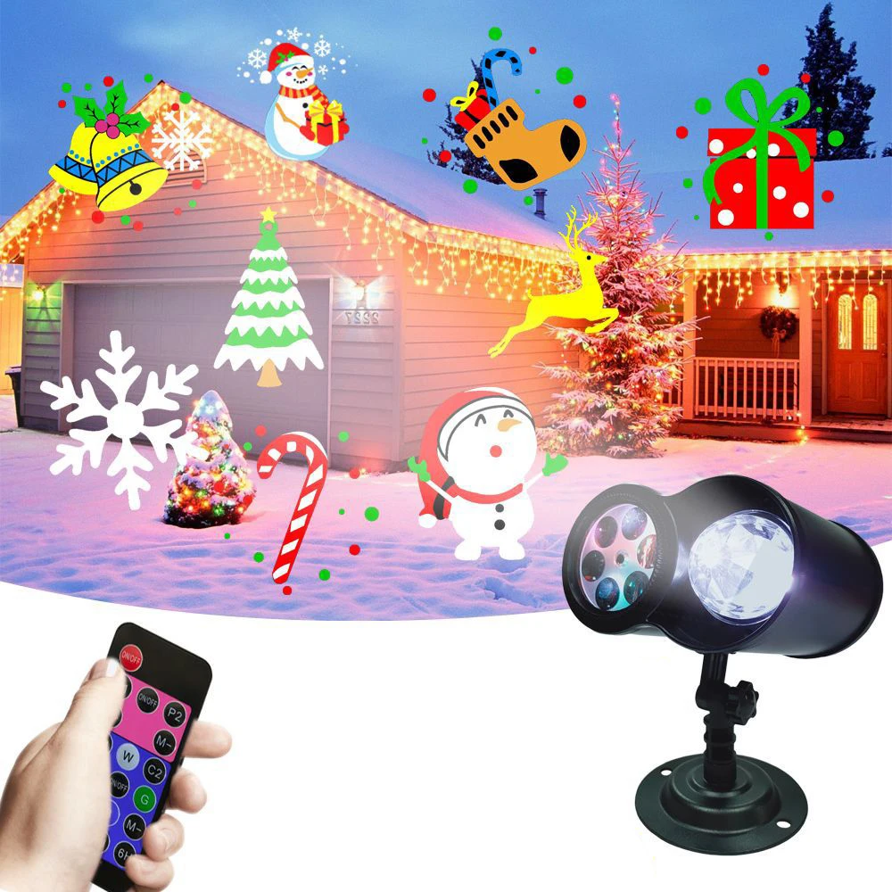 

Светильник для проекции воды с дистанционным управлением, уличное освещение для газона в Филадельфии, Рождественская атмосфера, не выцветает