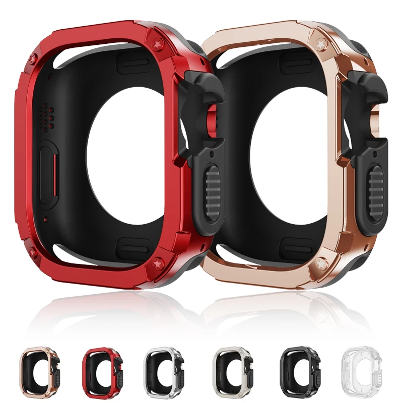

Rugged Cover for Apple Watch Case Ultra 8 SE 49mm 45mm 41mm 44mm 40mm Around Hard TPU Protective Shell for iWatch serie 7 6 5 4