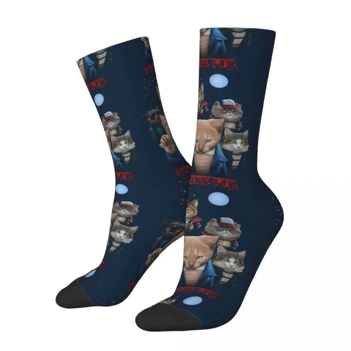 

Funny Crazy Sock for Men Strange Fur Hip Hop Harajuku Stranger Things Joyce Jim Mike Eleven Happy Quality Pattern Printed Sock