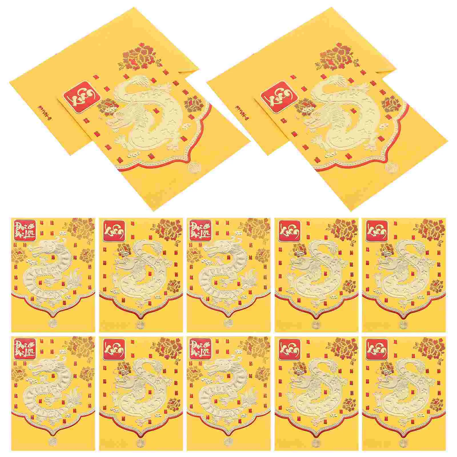 

30 шт. бумажные красные пакеты, конверты с надписью «Год Дракона», красные конверты, пакет для праздника Весны (случайный стиль)
