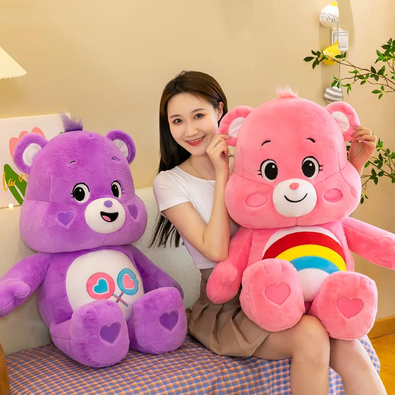 Фото MINISO Радужный медведь, плюшевые игрушки, милые медведи для ухода, плюшевые игрушки, мягкие куклы, домашний декор, плюшевый мишка, плюшевые подушки для сна, подарок другу №4