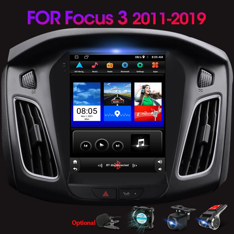 Автомагнитола JMCQ 2 din Android мультимедийный видеоплеер для Ford Focus 3 Mk 2011-2019