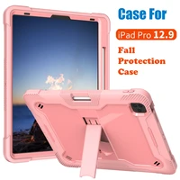 tablet case for ipad pro 12 9 inch 2018 2020 2021 hybrid armored shockproof rugged drop protective case with kickstand