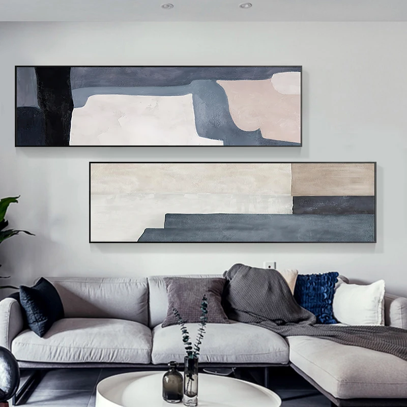 Абстрактные декоративные картины Цветные Блоки плакат печать современные