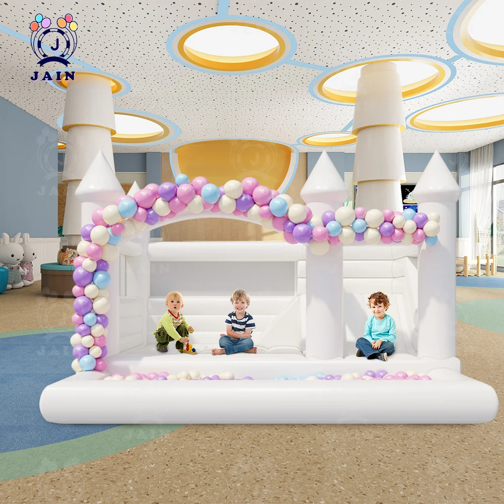 Надувной надувной замок с бассейном шариками воздуходувка для детей белый дом