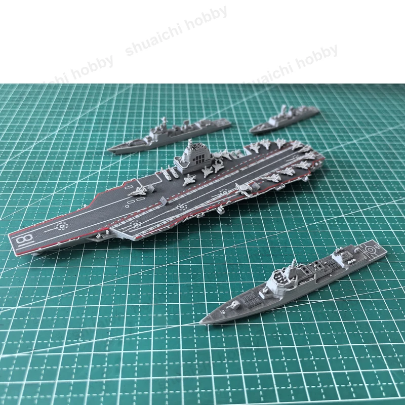 Фото 1 шт. Модель военного корабля в масштабе 1:2000, 3D-печатная, различных типов (авианосец/эсминец), с водной линией, для демонстрации сцен, для хобби и DIY-проектов №2