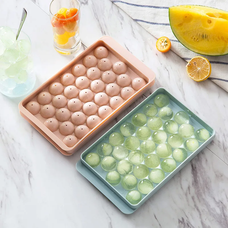 

Plastic Molds Ice Tray 18/33 Grid 3D Round Ice Molds Home Bar Party Use Round Ball Ice Cube Makers Kitchen DIY Ice Cream Moulds