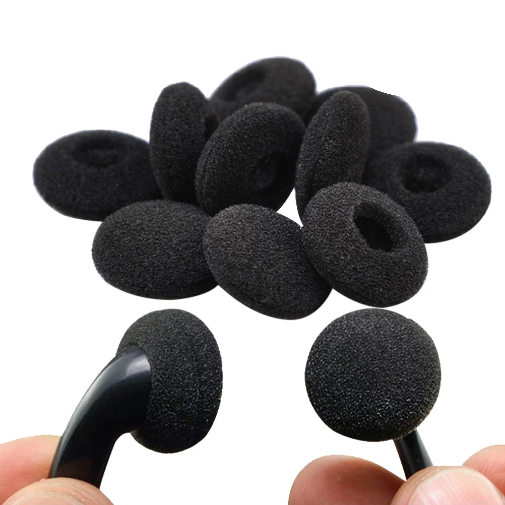 

10pcs Black Replacement Earphone Earbud Cover for Earphones Headphones Headset Accessories