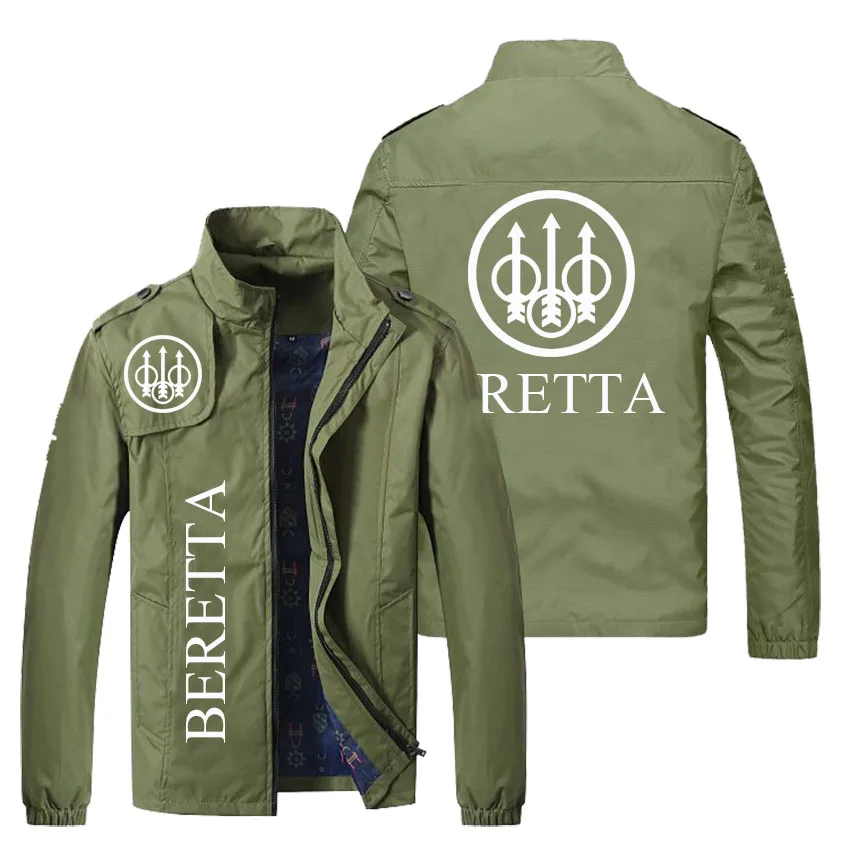 

NEW Spring Autumn Men BERETTA LOGO Jackets Popular Printed casual fashion loose biker jacket Men