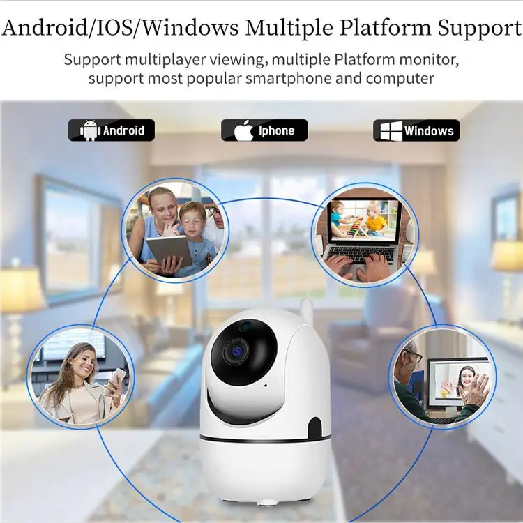 Фото Домашняя безопасность 1080p Wifi камера Радионяня датчик движения отслеживание голоса будильник Аудио Прослушивание с ночным видением Tf карта ... №3