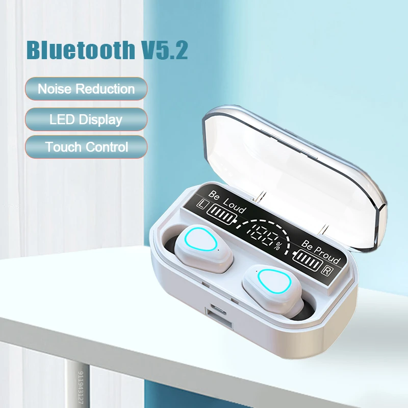 

TWS-стереонаушники с зарядным футляром и поддержкой Bluetooth 5,2, 3500 мА · ч