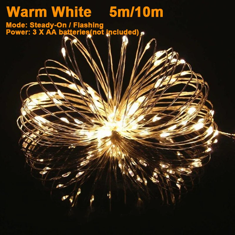 

Гирлянды Zeorx, 50/100 LED, серебряная проволока, 2 режима