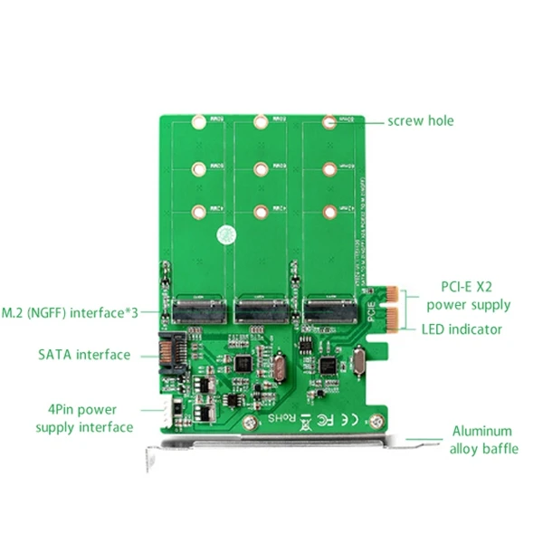 Карта адаптера MAIWO KT024 SATA к Ngffx3 PCIE M.2 (NGFF) SSD-адаптер оснащенная металлической