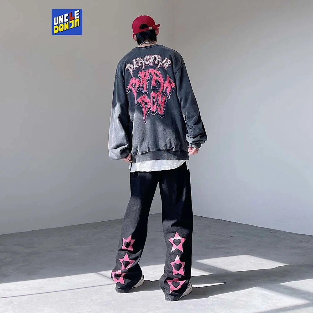 UNCLEDONJM мешковатые джинсы уличная мода потертые хип-хоп мужские дизайнерские для