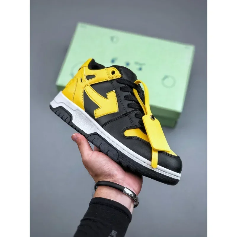 

TOP Fashion 2024 new trend arrow panda color leather casual OW-off casual men and women white shoes