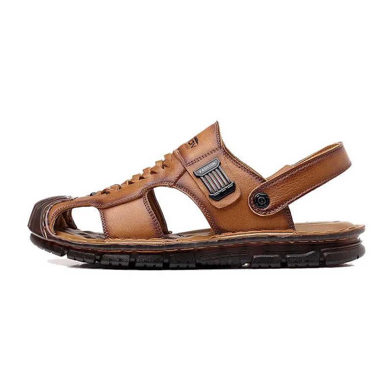 Мужские летние шлепанцы из воловьей кожи латекса на мягкой подошве