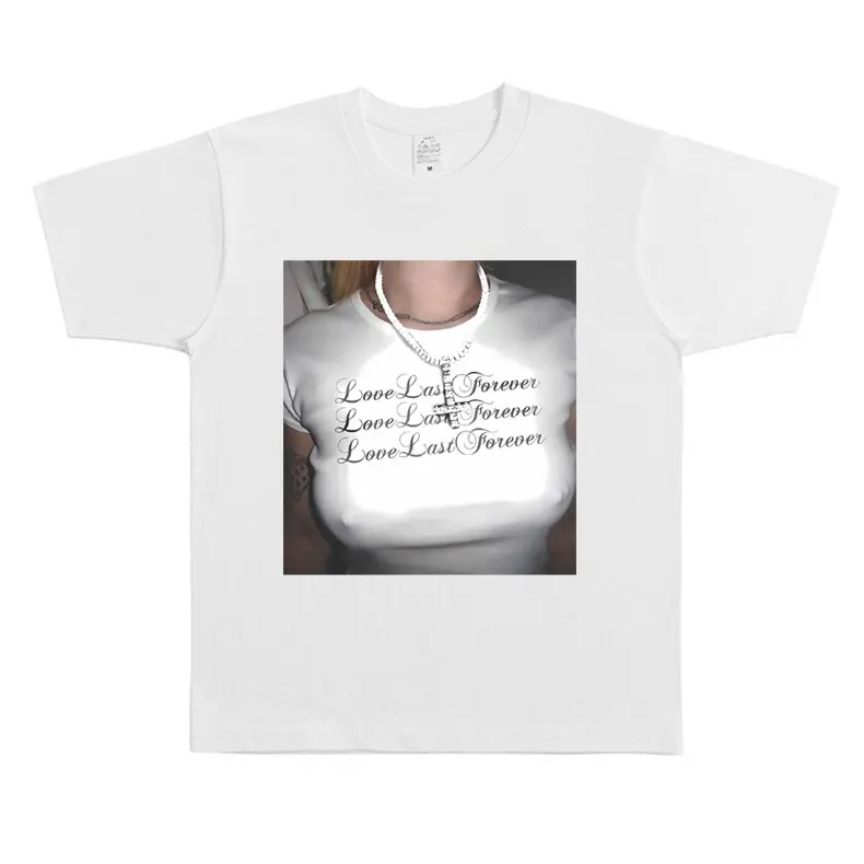 Футболка мужская оверсайз с надписью Любовь держится навсегда уничтожает