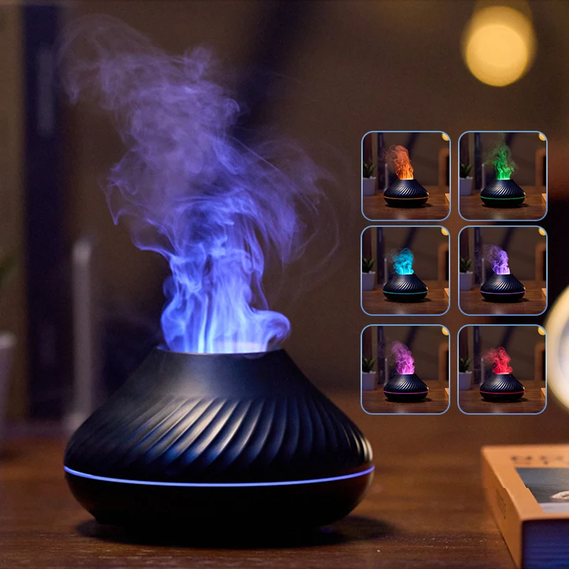 

Aroma Essential Oil Diffuser Simulation Flame Air Humidifier USB Home Freshener Fragrance Sooth Sleep Atomizer Cool Mist Maker