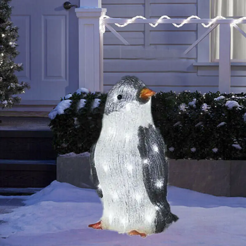 Рождественское украшение, новый Пингвин, Рождественское украшение, светильник, гусь, садовое украшение, пингвин, акриловая лампа, колпачок, ...