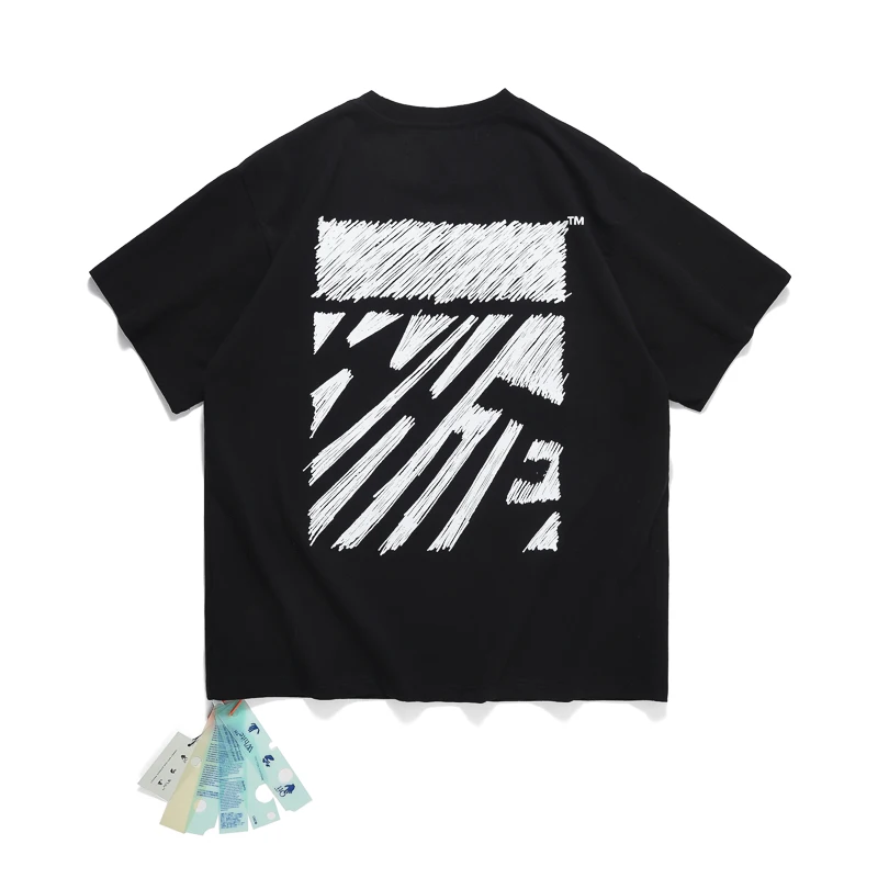 

2023 New summer cotton handsome all-match T-shirt printed arrow casual breathable thin section high-quality half-sleeved top