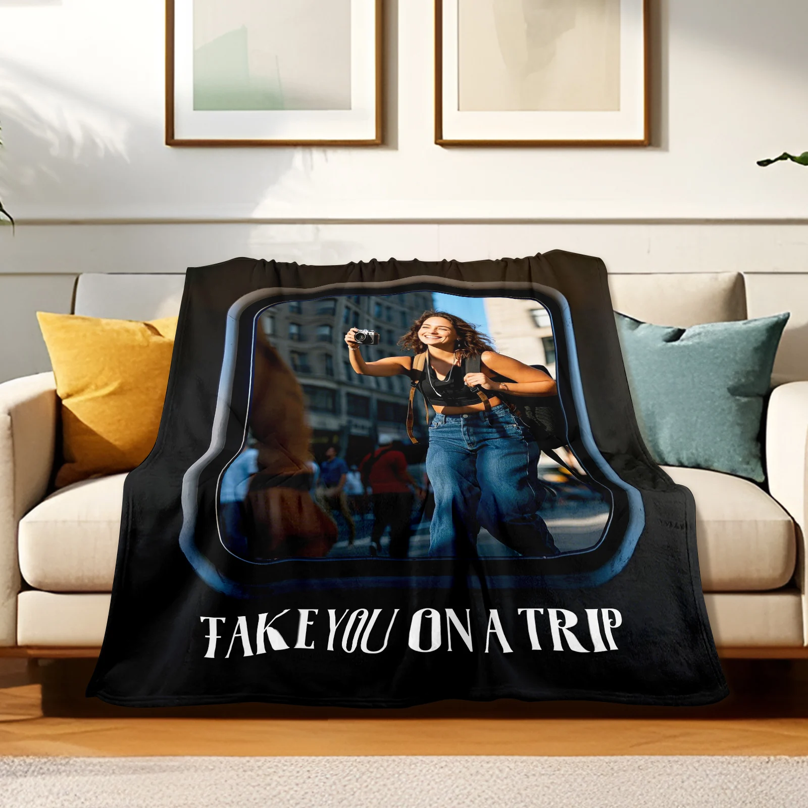 Кашемировое одеяло на американскую тематику